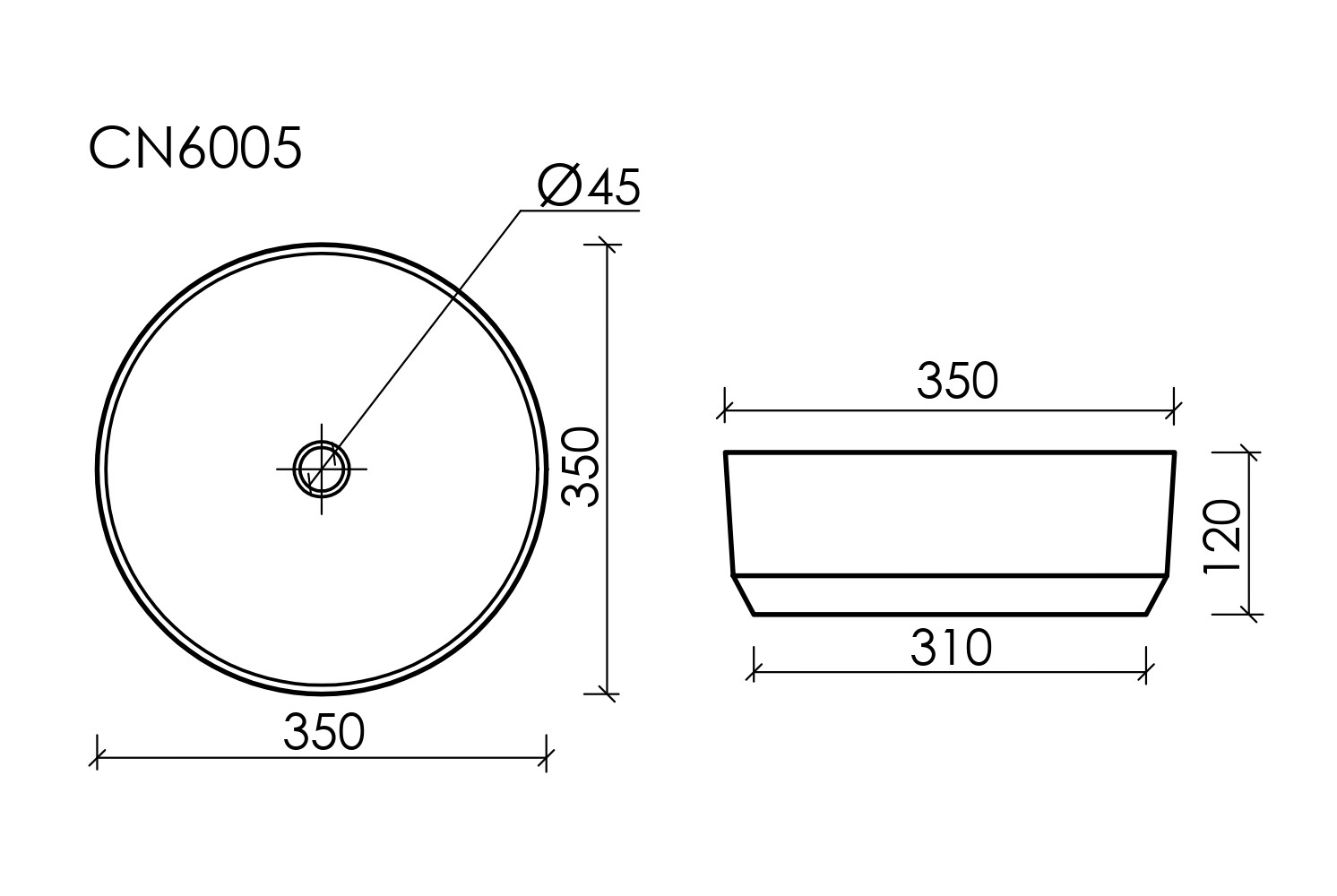 Фото Раковина Ceramicanova Element CN6005 накладная 35 × 35 × 12 см, белый глянцевый