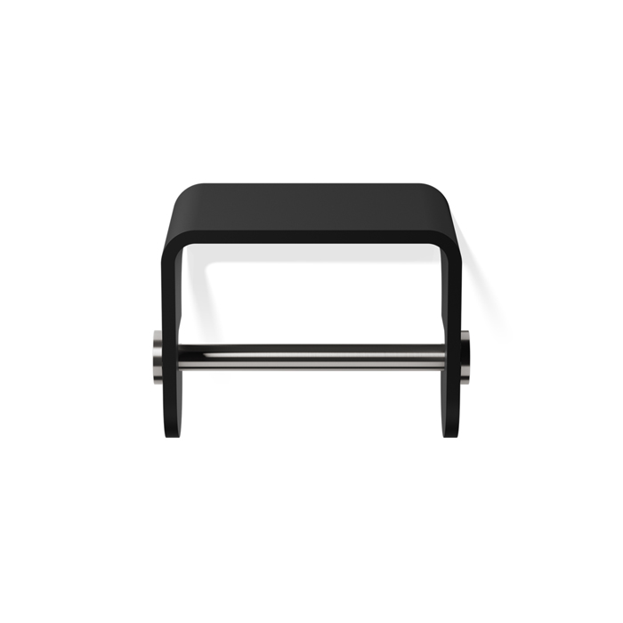 Фото Держатель туалетной бумаги Decor Walther Stone 0974565 подвесной, сталь матовая/черный матовый