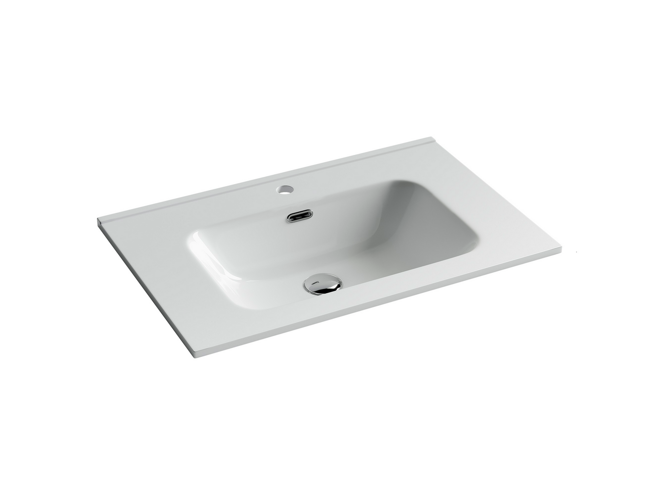Фото Раковина Ceramicanova Element CN7007 мебельная 71 × 46,5 × 18 см, белый глянцевый