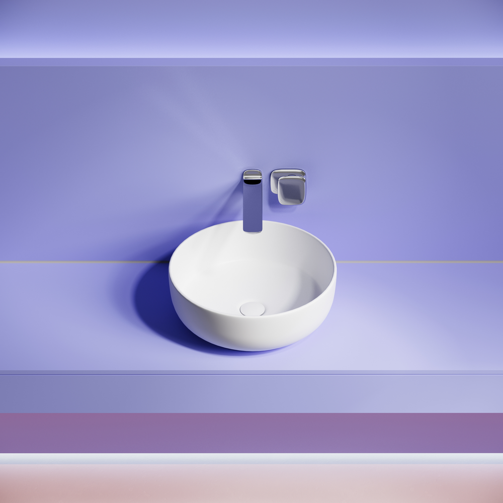 Фото Раковина Ceramicanova Taycan CN12003MW накладная 37,5 × 37,5 × 14 см, белый матовый