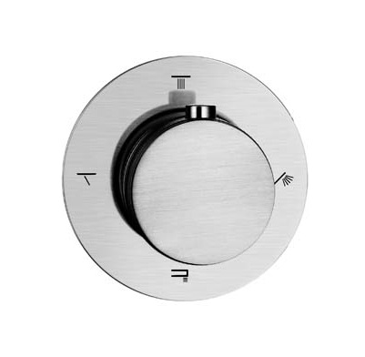 Фото Переключатель потоков Boheme Uno 624/4-INOX встраиваемый на 4 режима, брашированная нержавеющая сталь