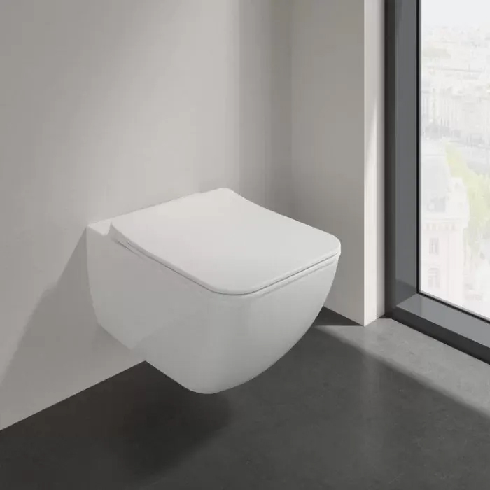 Фото Унитаз подвесной Villeroy & Boch Venticello 4611RL01, безободковый, с сиденьем с микролифтом, белый глянцевый