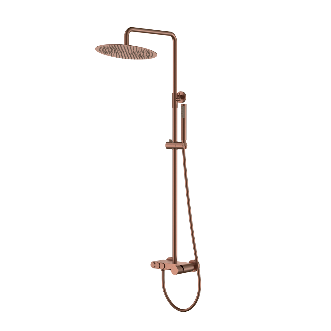 Фото Душевая стойка Boheme Stick 128-BRB.2 brushed bronze, янтарная бронза матовая