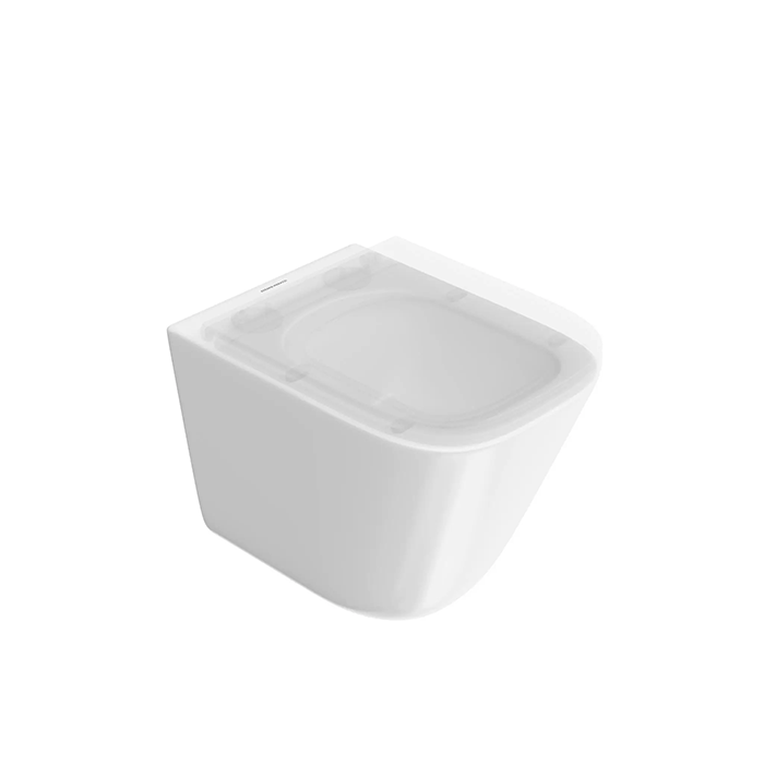 Фото Унитаз подвесной укороченный Kerama Marazzi Cubo CU.T.wc.02, с сиденьем, белый глянцевый