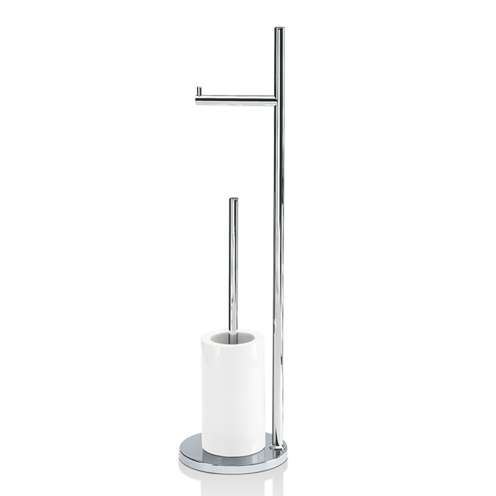 Фото Стойка Decor Walther Porzellan 0838400 с ершиком и бумагодержателем, белый/хром