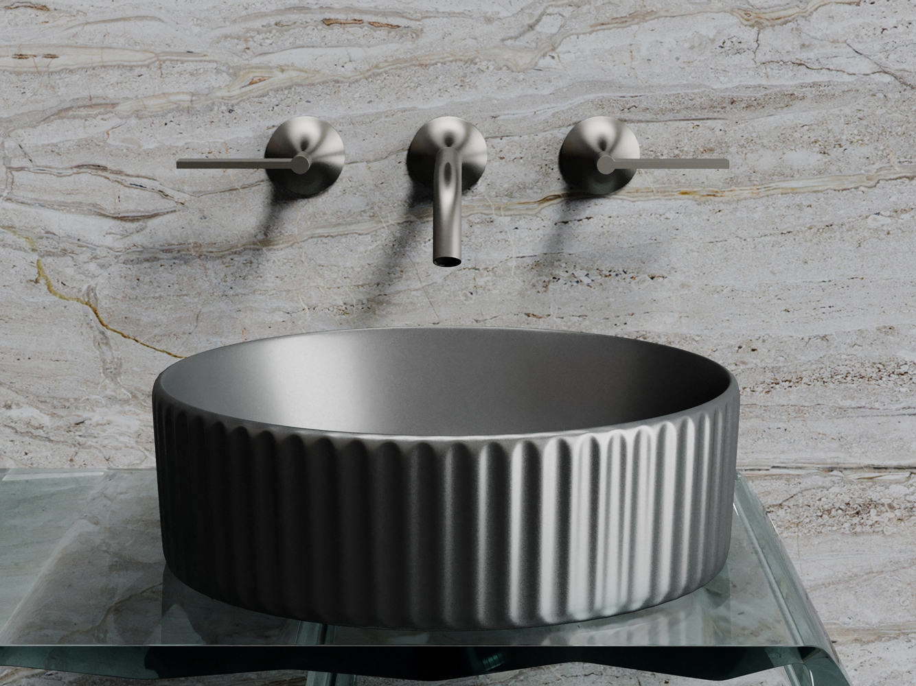 Фото Раковина Ceramicanova Element CN6057MDH накладная 36 × 36 × 11,5 см, темный антрацит матовый