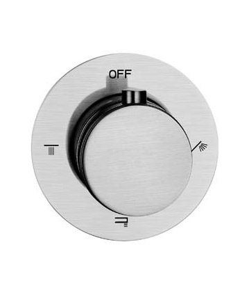 Фото Переключатель потоков Boheme Uno 624/3-INOX встраиваемый на 3 режима, брашированная нержавеющая сталь