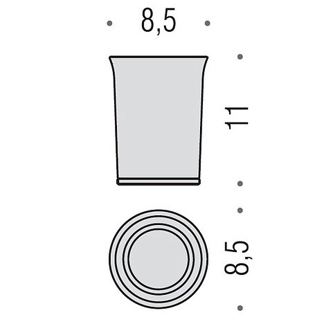 Фото Стакан Colombo Link B2441.CR-VAN настольный хром глянец/стекло матовое