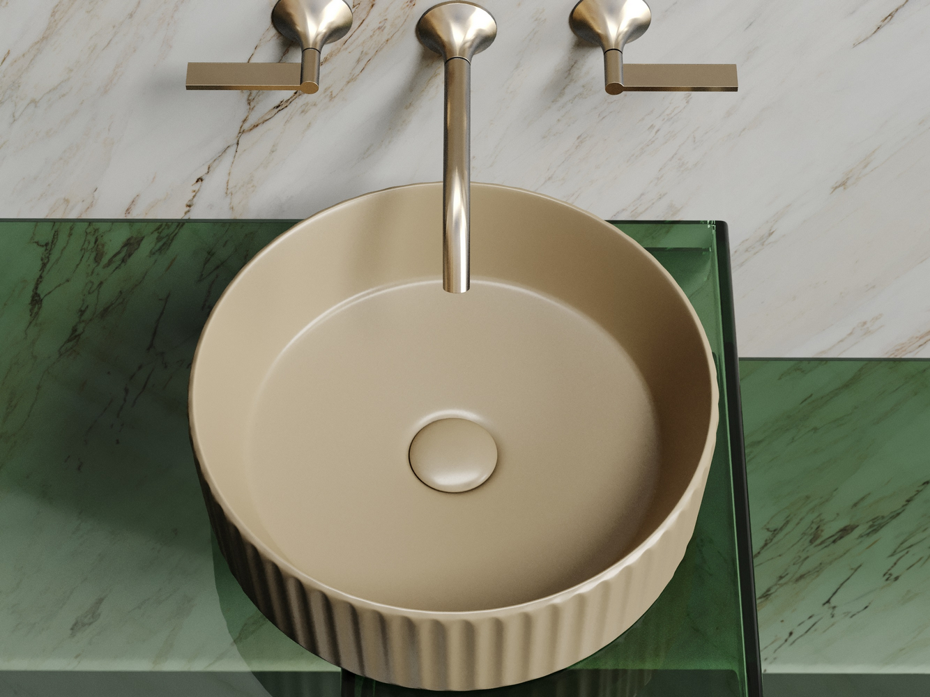 Фото Раковина Ceramicanova Element CN6057MC накладная 36 × 36 × 11,5 см, капучино матовый