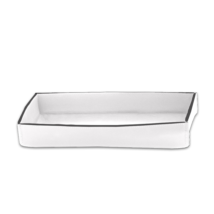 Фото Лоток Decor Walther Nappa 0938450 настольный 17х17х4,5 см, натуральная кожа цвет белый