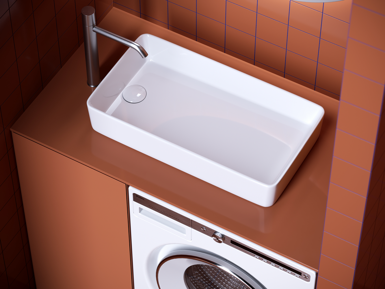 Фото Раковина Ceramicanova Element CN5048 накладная 62 × 34 × 11 см, белый глянцевый