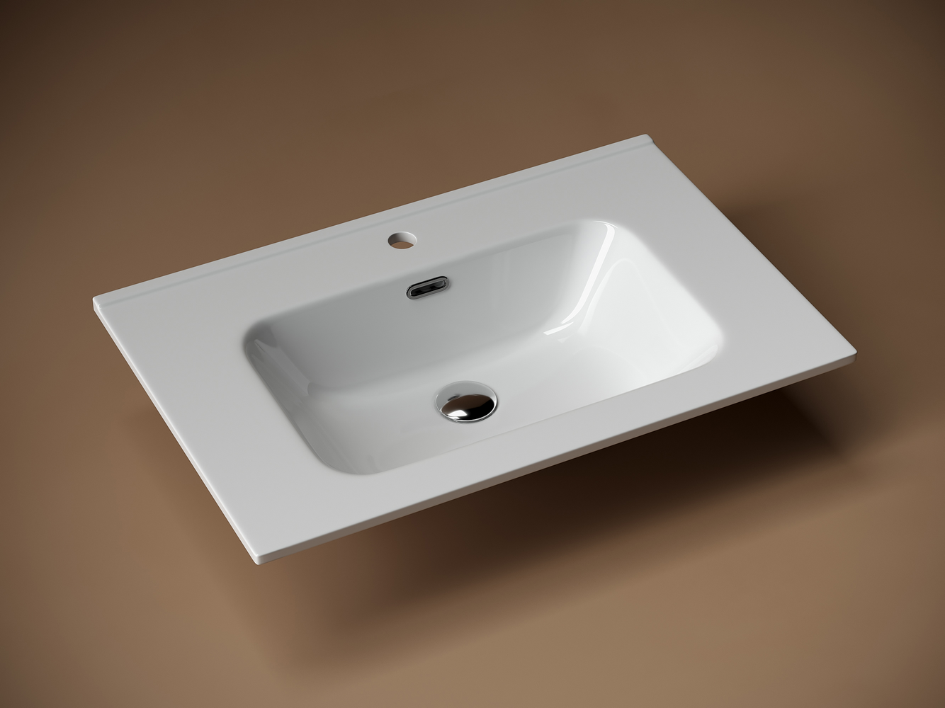 Фото Раковина Ceramicanova Element CN7007 мебельная 71 × 46,5 × 18 см, белый глянцевый