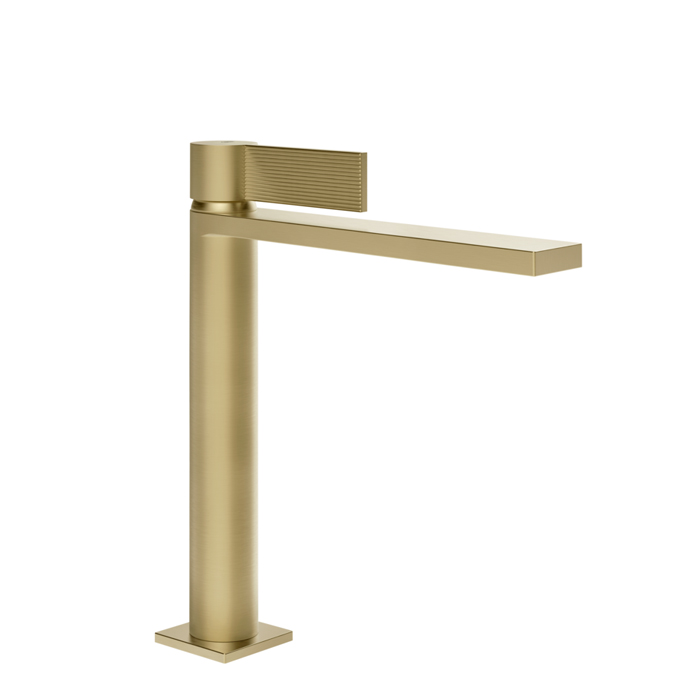 Фото Смеситель Gessi Inverso Rigato 73555#727 для раковины с донным клапаном, латунь браш pvd