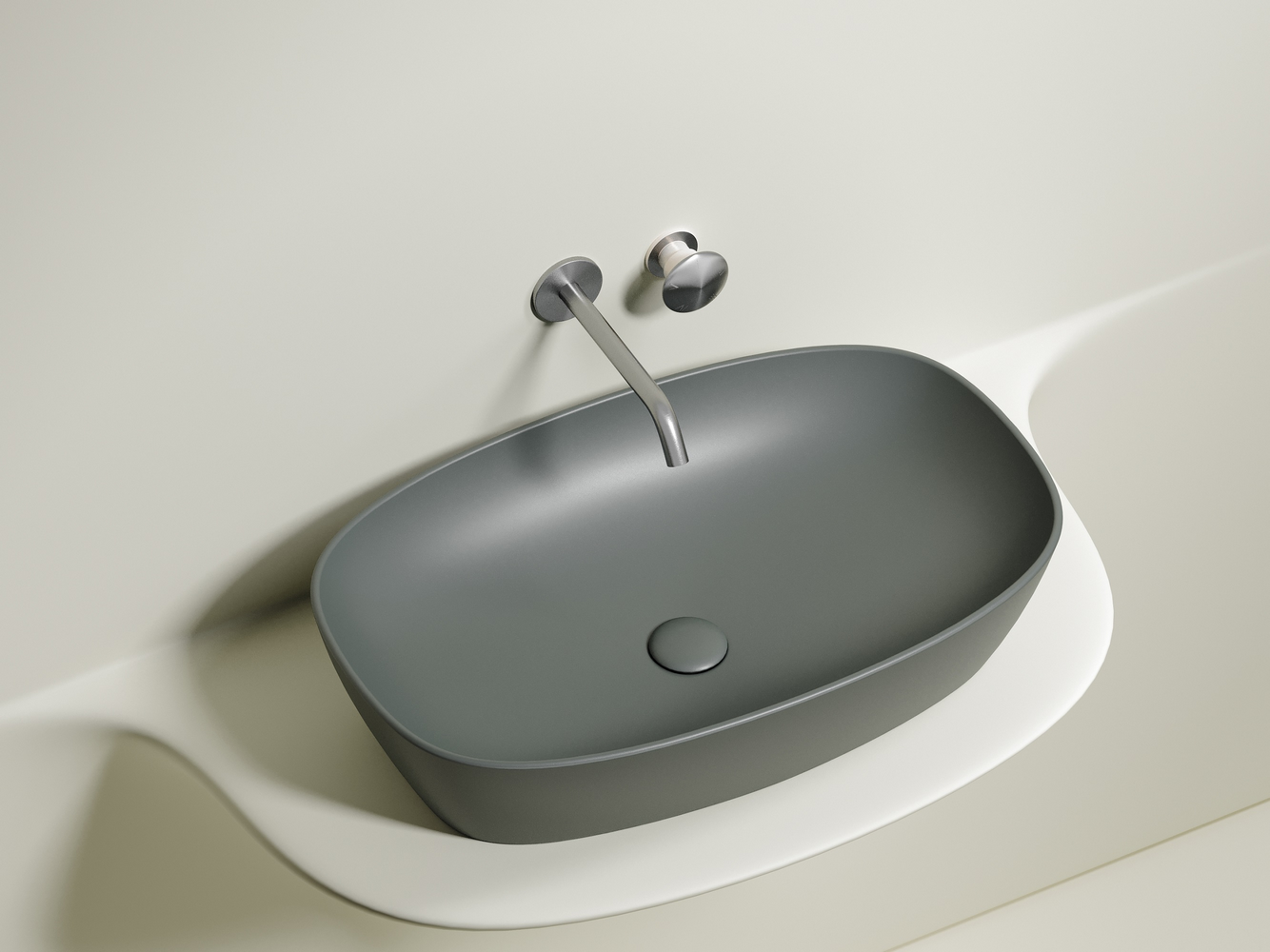 Фото Раковина Ceramicanova Element CN6049MH накладная 61 × 38,5 × 14 см, антрацит матовый