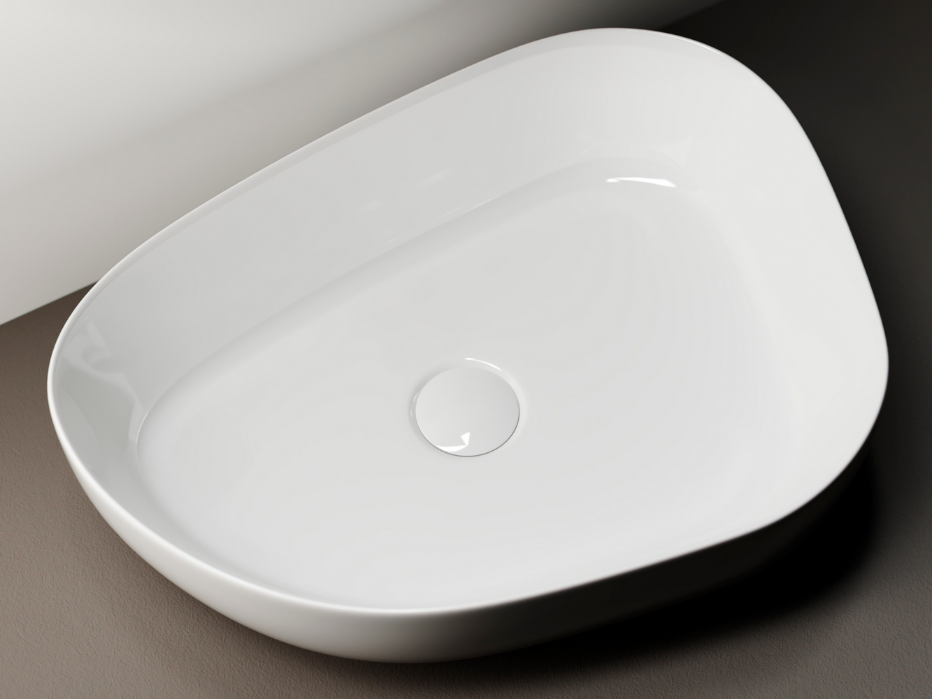 Фото Раковина Ceramicanova Element CN5003 накладная 55 × 40 × 14 см, белый глянцевый