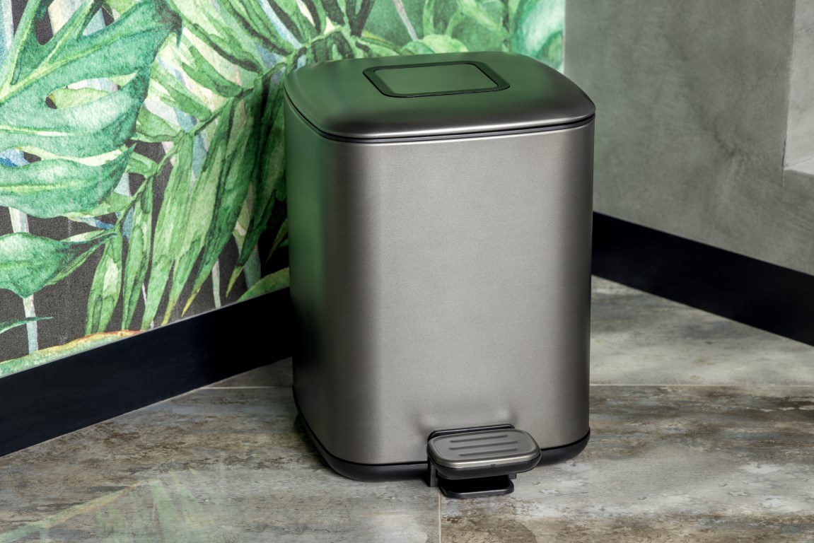 Фото Мусорное ведро Boheme Q 10948-GM, gun metall, графит матовый 9 л