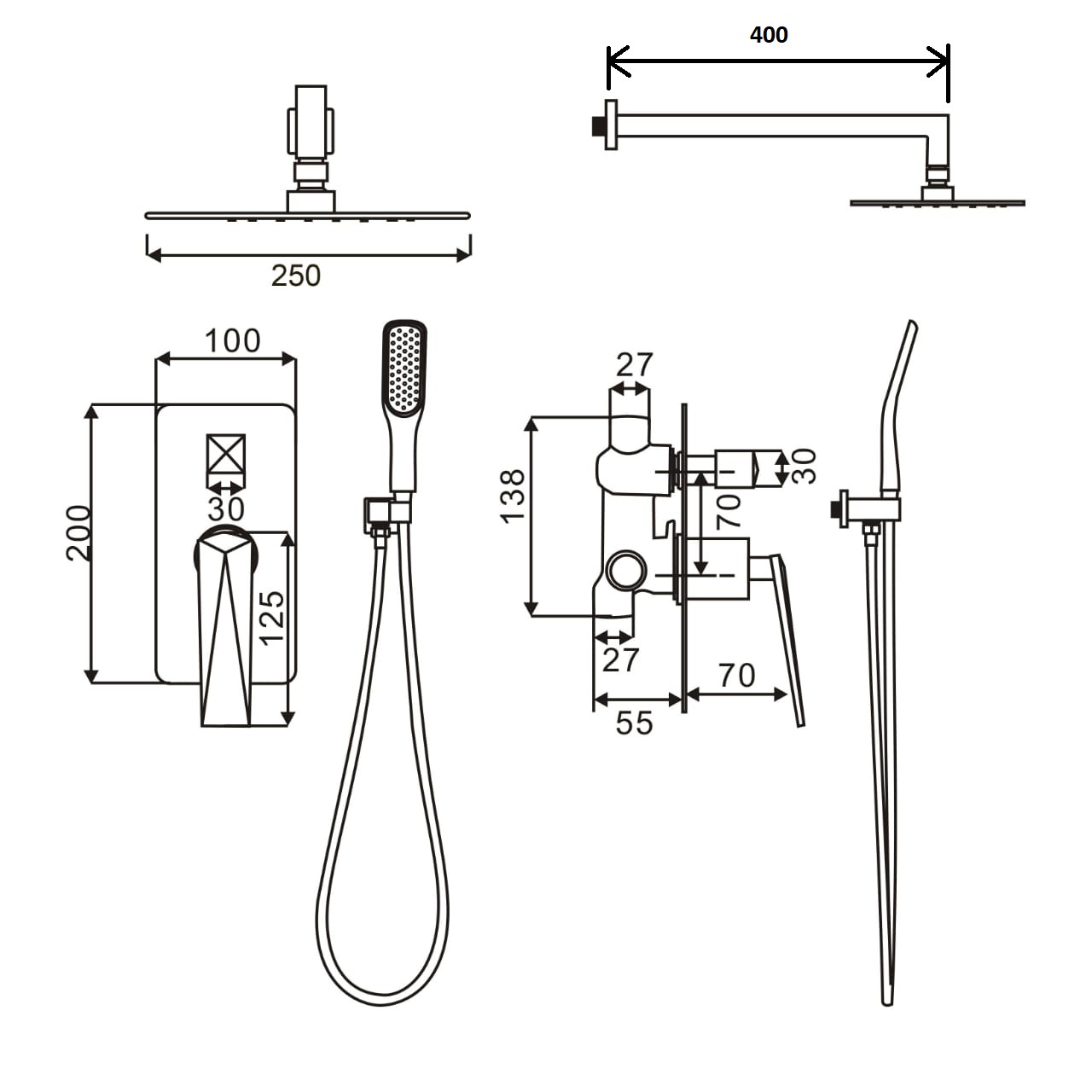 Фото Душевая система Boheme Venturo 374-W белый матовый