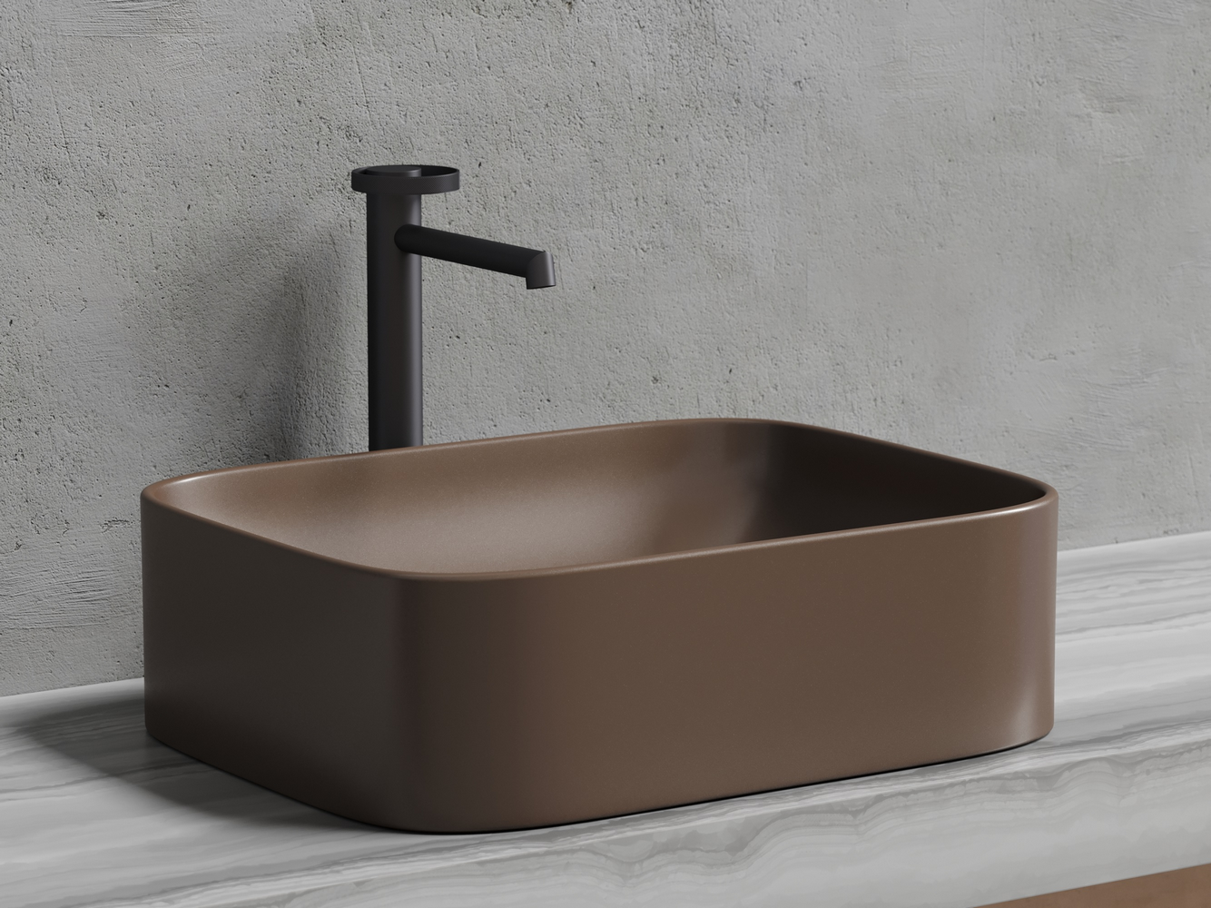 Фото Раковина Ceramicanova Element CN6052MDB накладная 50,5 × 38 × 15 см, темно-коричневый матовый