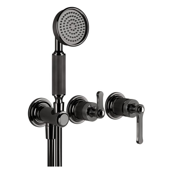Фото Смеситель Gessi Venti20 65036#706 для ванны с душем, черный хром глянец pvd