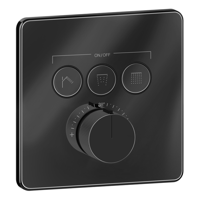 Фото Смеситель Gessi Hi-Fi 38719#706 для душа термостат, черный хром глянец pvd