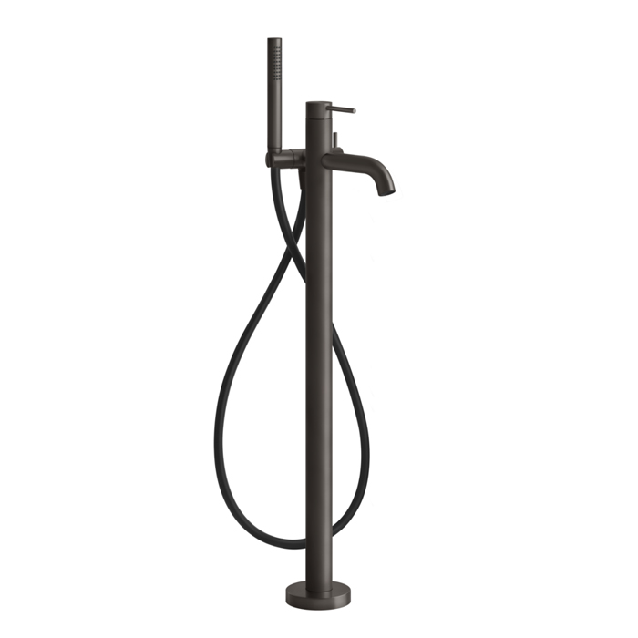 Фото Смеситель Gessi Gessi316 54028#707 напольный для ванны, черный хром браш pvd