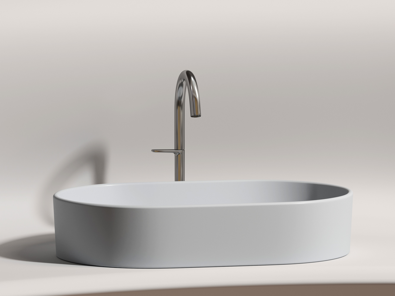Фото Раковина Ceramicanova Element CN6048MSG накладная 60 × 38,5 × 12,2 см, серый матовый