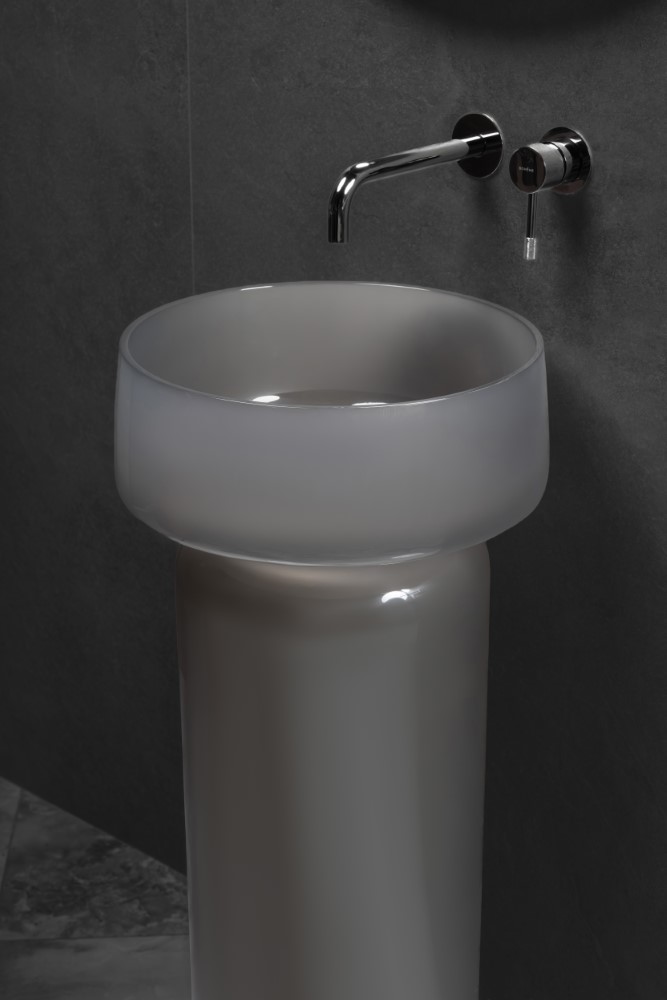 Фото Раковина Boheme Glow Smoke 810-GS-L накладная круглая 40 см, Luna (дымчато-серый)