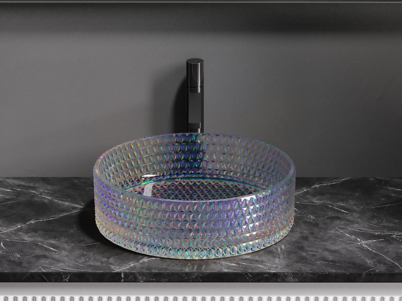 Фото Раковина Ceramicanova Cristal CN6059 накладная 36 × 36 × 11,2 см, неон глянцевый