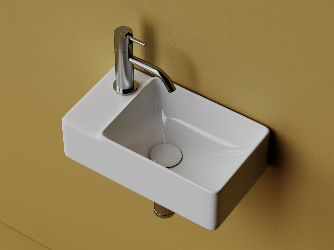 Фото Раковина Ceramicanova Element CN5046 подвесная 39,5 × 22 × 12,5 см, белый глянцевый