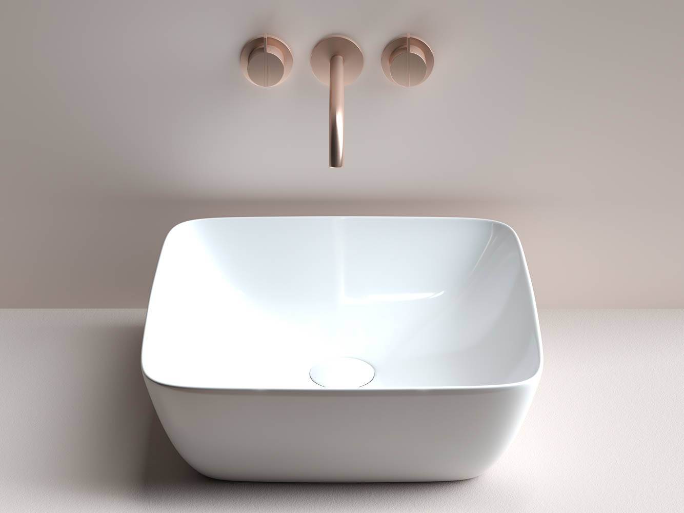Фото Раковина Ceramicanova Forma CN2002 накладная 42 × 42 × 14,5 см, белый глянцевый