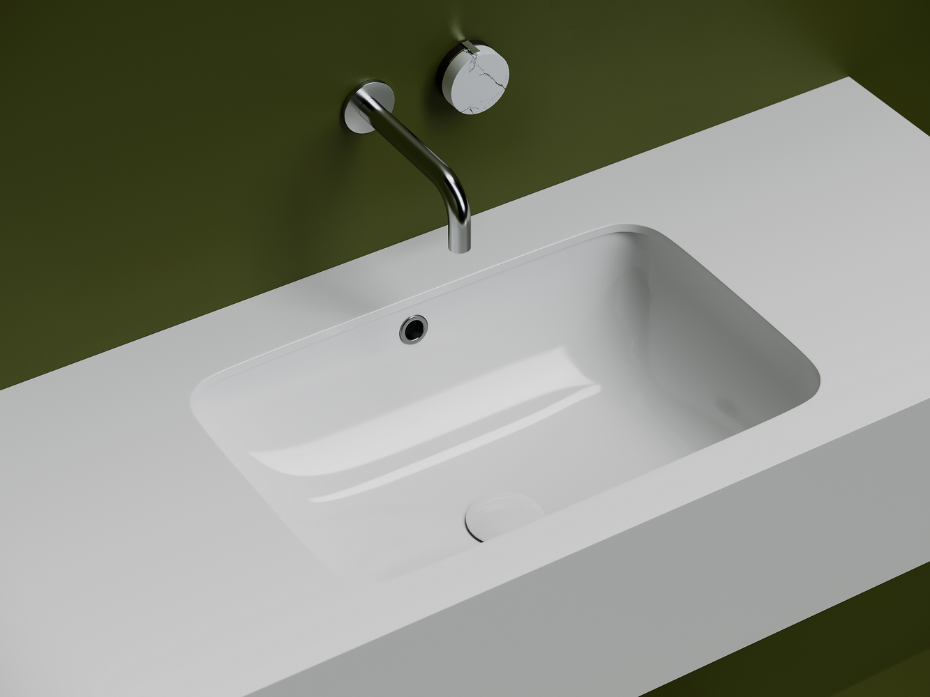 Фото Раковина Ceramicanova Element CN7018 встраиваемая под столешницу 54 × 36 × 19 см, белый глянцевый