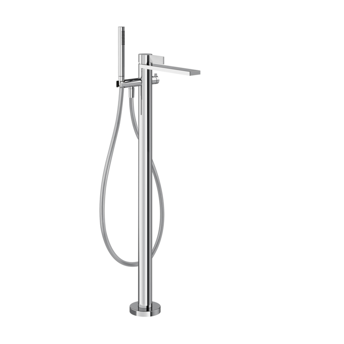 Фото Смеситель Gessi Inverso Rigato 73528#031 для ванны с душем напольный, хром