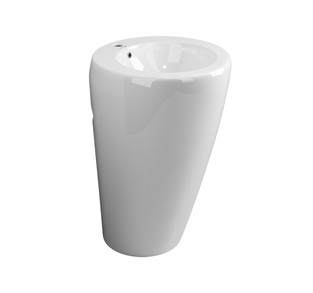 Фото Раковина Ceramicanova 850.0 CN1807 напольная 55 × 51,5 × 85 см, белый глянцевый