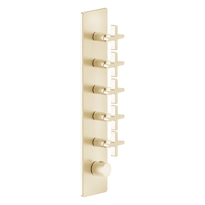 Фото Смеситель Gessi Inciso 58230#246 для душа термостат, золото глянец pvd