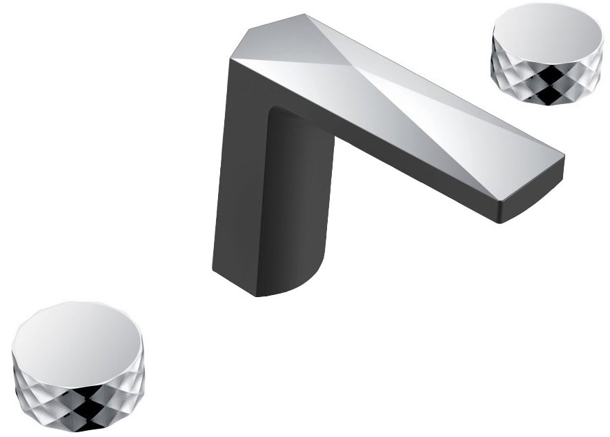 Фото Смеситель для раковины Boheme Venturo 150-BCR-DIAMOND черный матовый