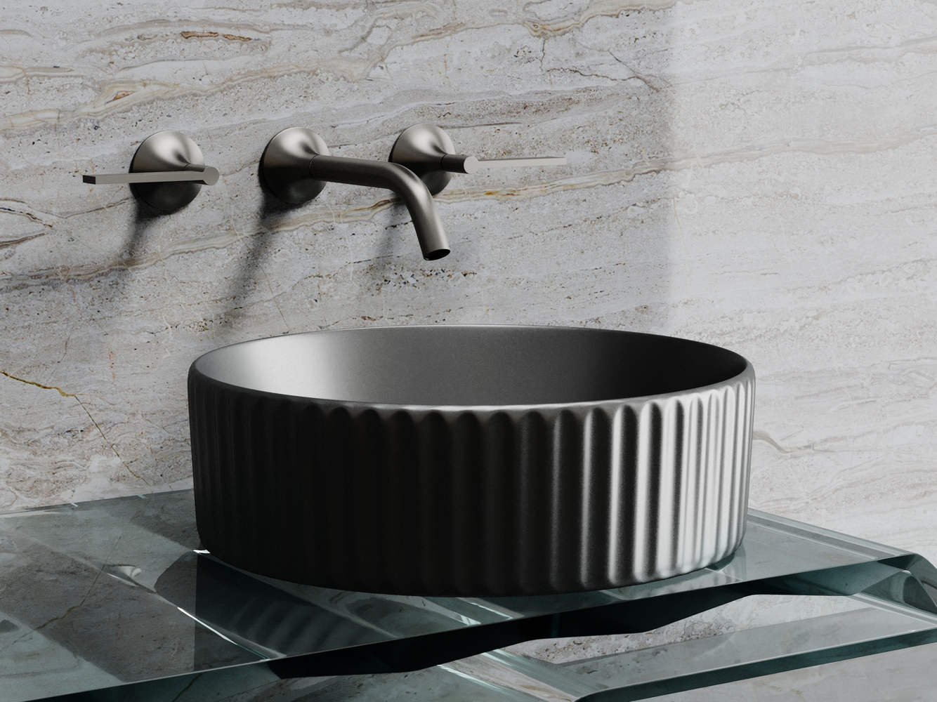Фото Раковина Ceramicanova Element CN6057MDH накладная 36 × 36 × 11,5 см, темный антрацит матовый