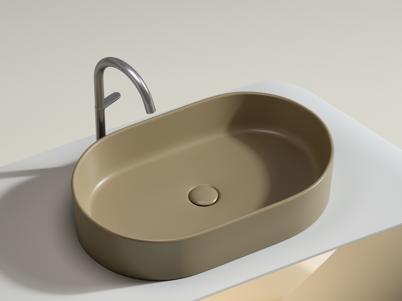 Фото Раковина Ceramicanova Element CN6048MC накладная 60 × 38,5 × 12,2 см, капучино матовый