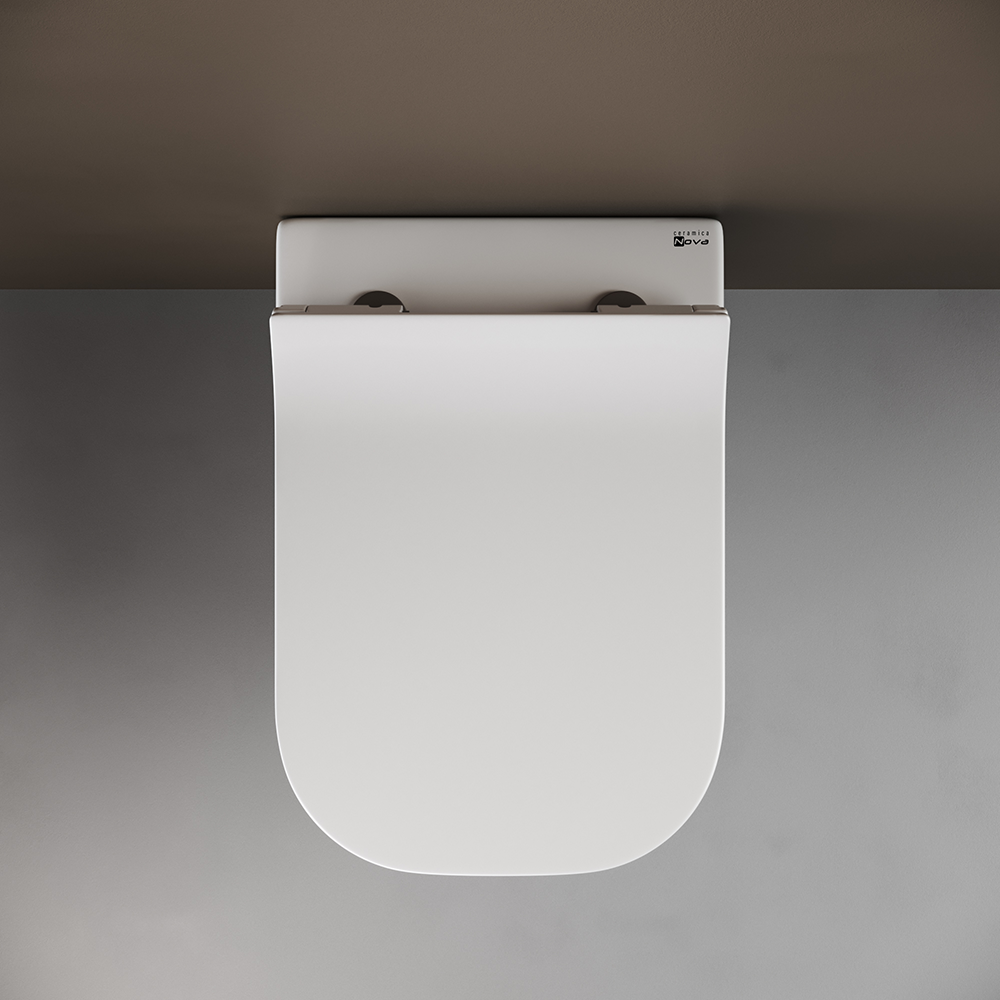 Фото Унитаз Ceramicanova New day CN3005 безободковый с сиденьем подвесной, белый глянцевый