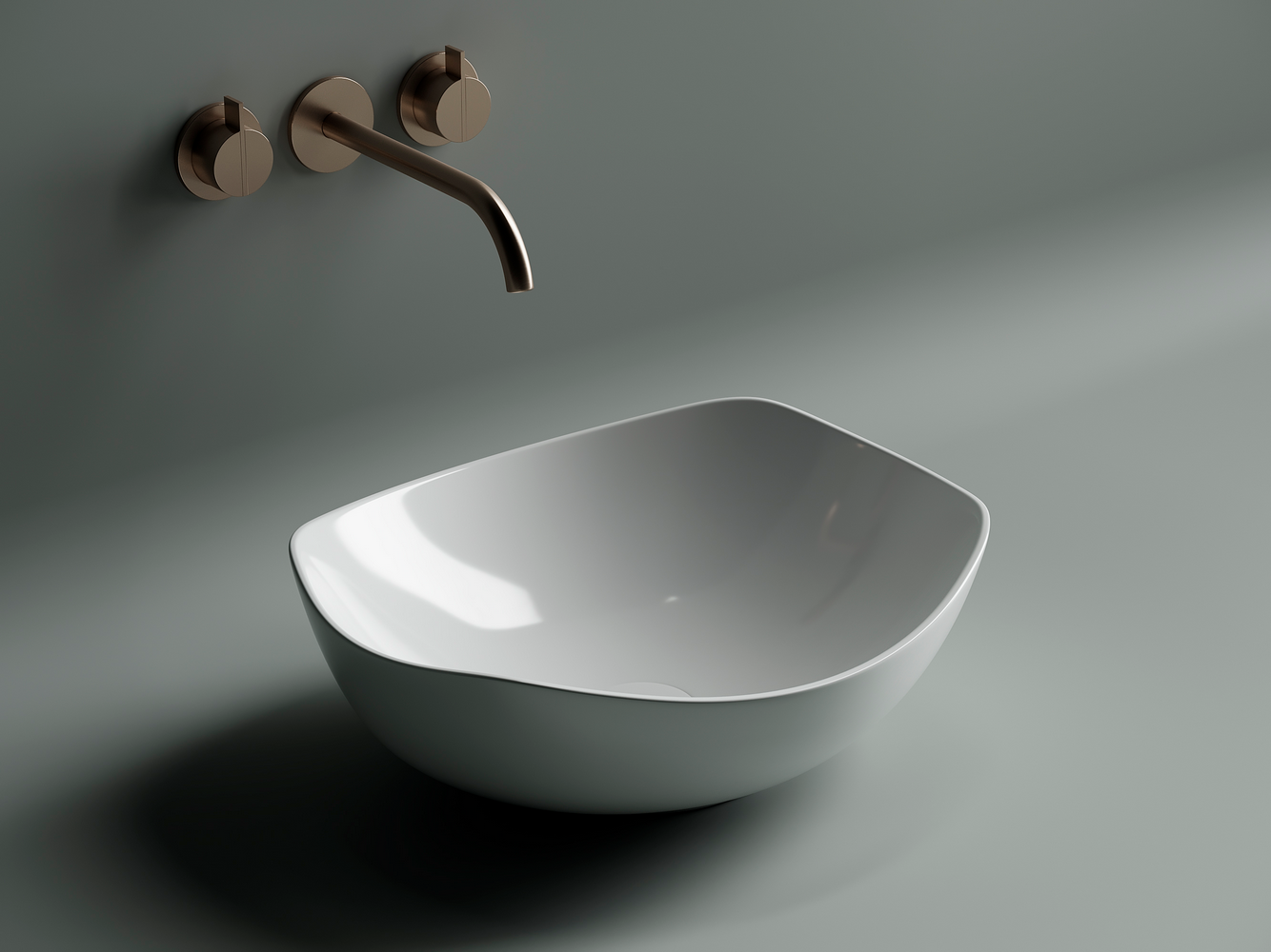 Фото Раковина Ceramicanova Element CN5017 накладная 42 × 38,5 × 14,5 см, белый глянцевый