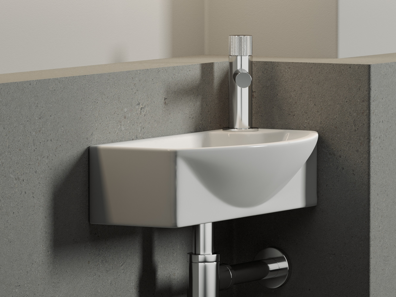 Фото Раковина Ceramicanova Element CN6038L подвесная 45,5 × 22 × 13 см, белый глянцевый