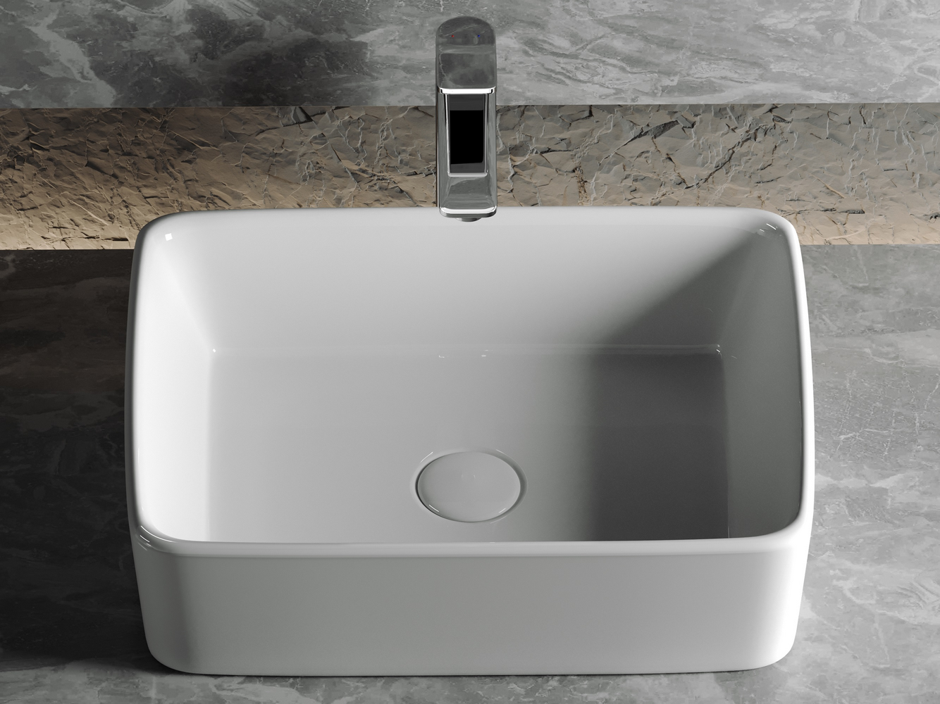 Фото Раковина Ceramicanova Element CN6037 накладная 48 × 37 × 13 см, белый глянцевый