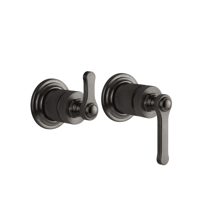 Фото Смеситель Gessi Venti20 65038#707 для душа с переключателем на 2 потока, черный хром браш pvd