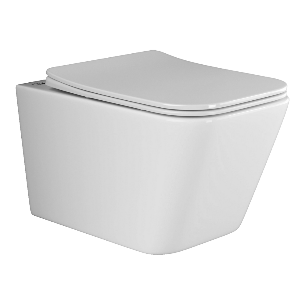 Фото Унитаз Ceramicanova Metric CN3007 безободковый с сиденьем подвесной, белый глянцевый