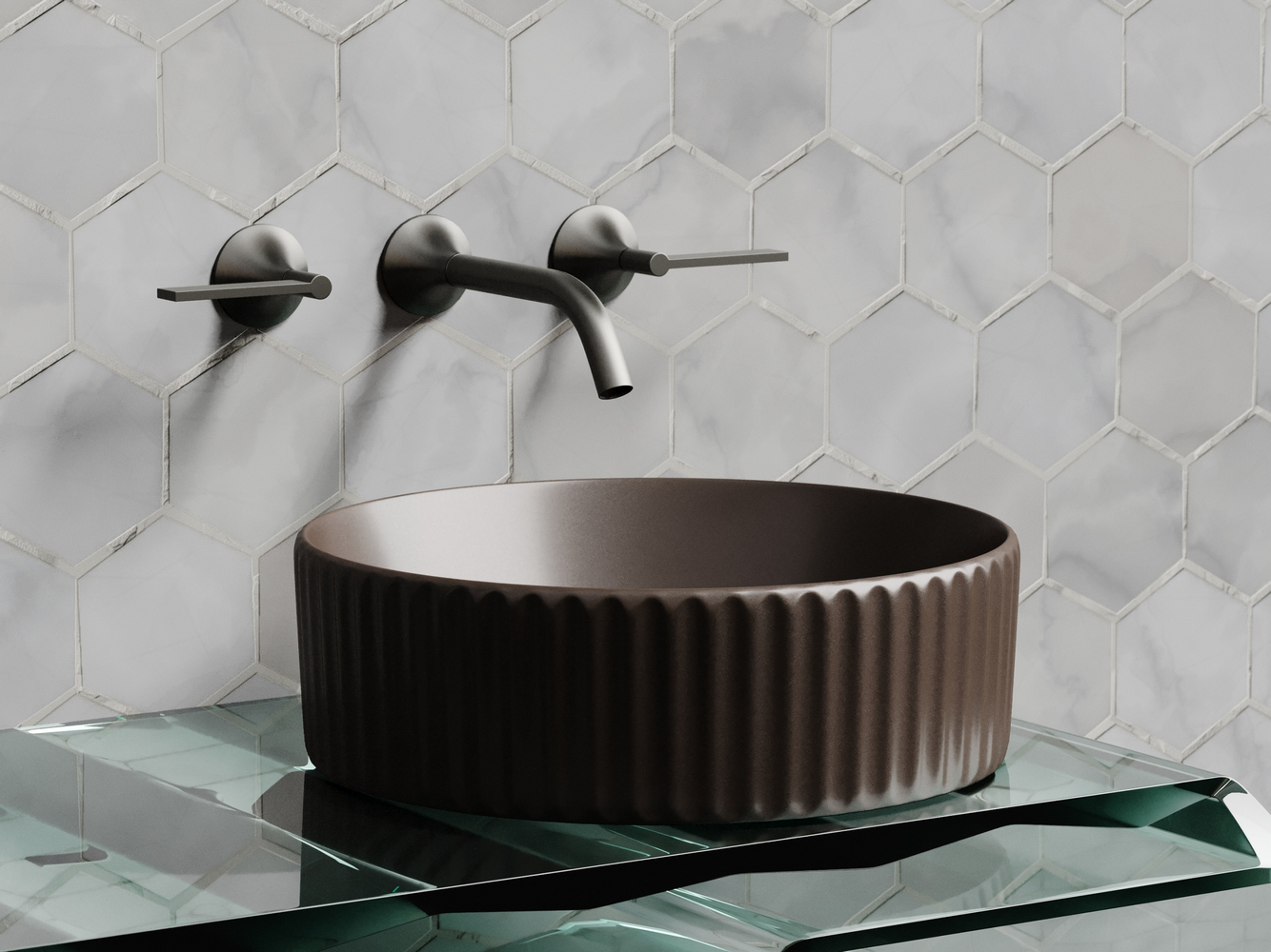 Фото Раковина Ceramicanova Element CN6057MDB накладная 36 × 36 × 11,5 см, темно-коричневый матовый