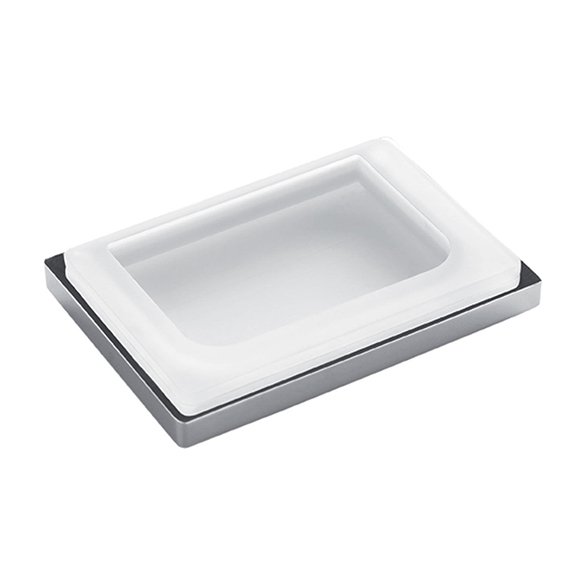 Фото Мыльница Colombo Look B1640.CR-VAN настольная хром глянец/стекло матовое