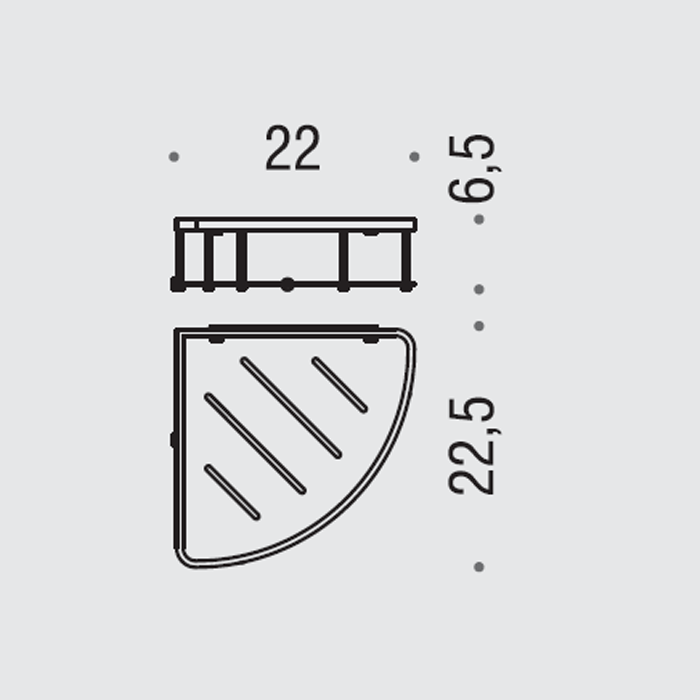 Фото Полка Colombo Angolari B9642.CR подвесная хром глянец