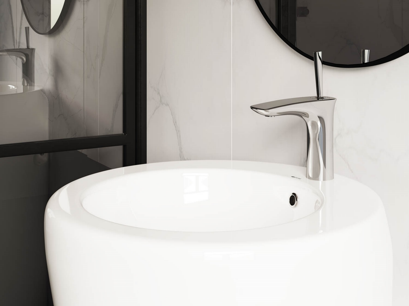 Фото Раковина Ceramicanova 850.0 CN1807 напольная 55 × 51,5 × 85 см, белый глянцевый