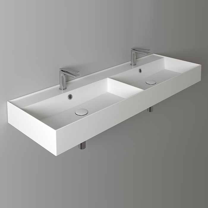 Фото Раковина Simas Agile AG141D bi*2 подвесная 141 см, цвет белый