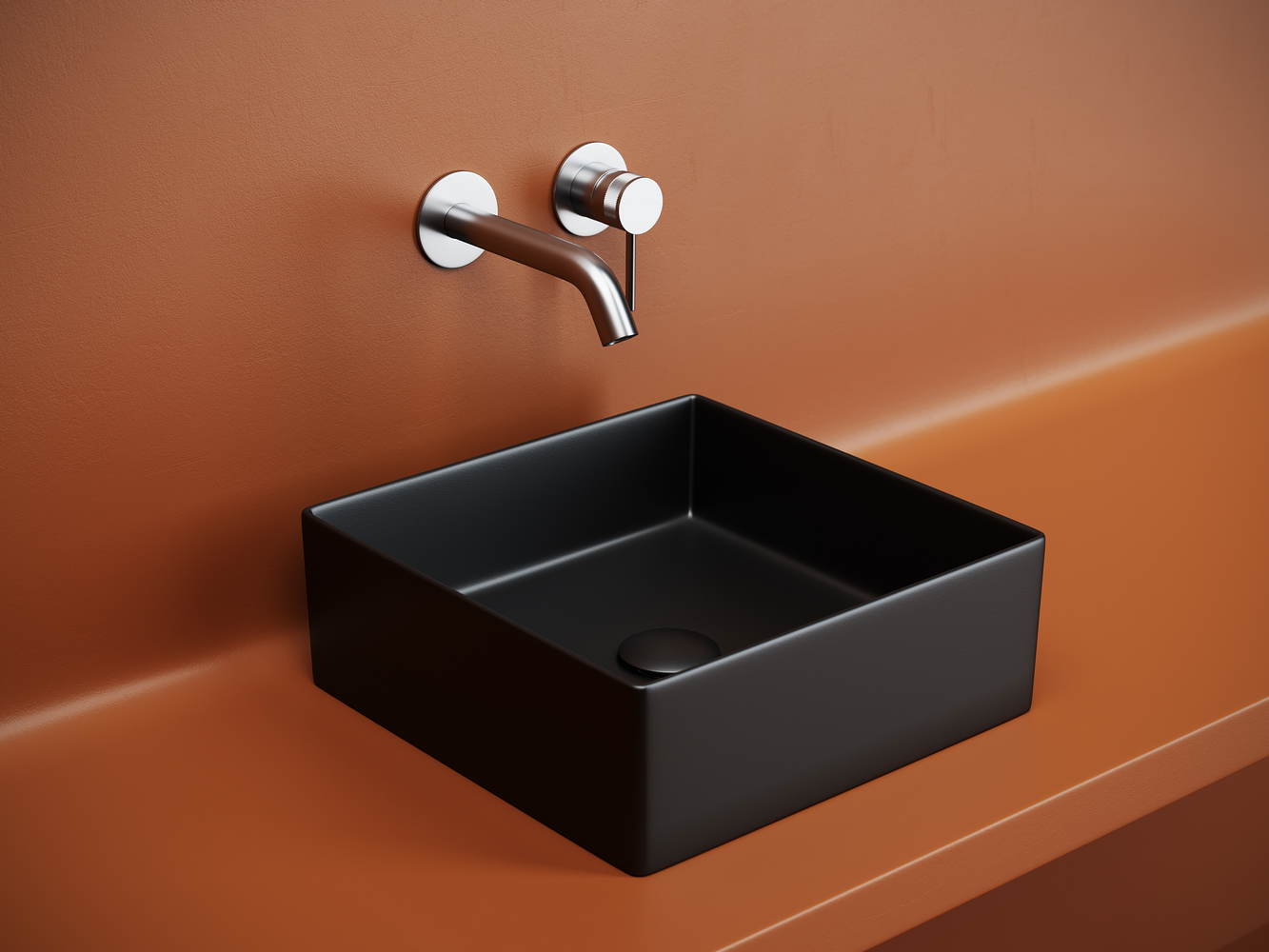 Фото Раковина Ceramicanova Element CN6068MB накладная 36,1 × 36,1 × 13 см, черный матовый