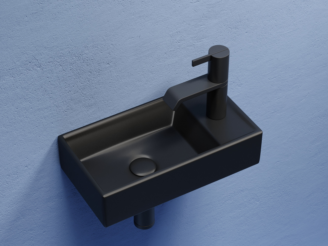 Фото Раковина Ceramicanova Element CN6051LMB подвесная 41 × 22,5 × 10,5 см, черный матовый